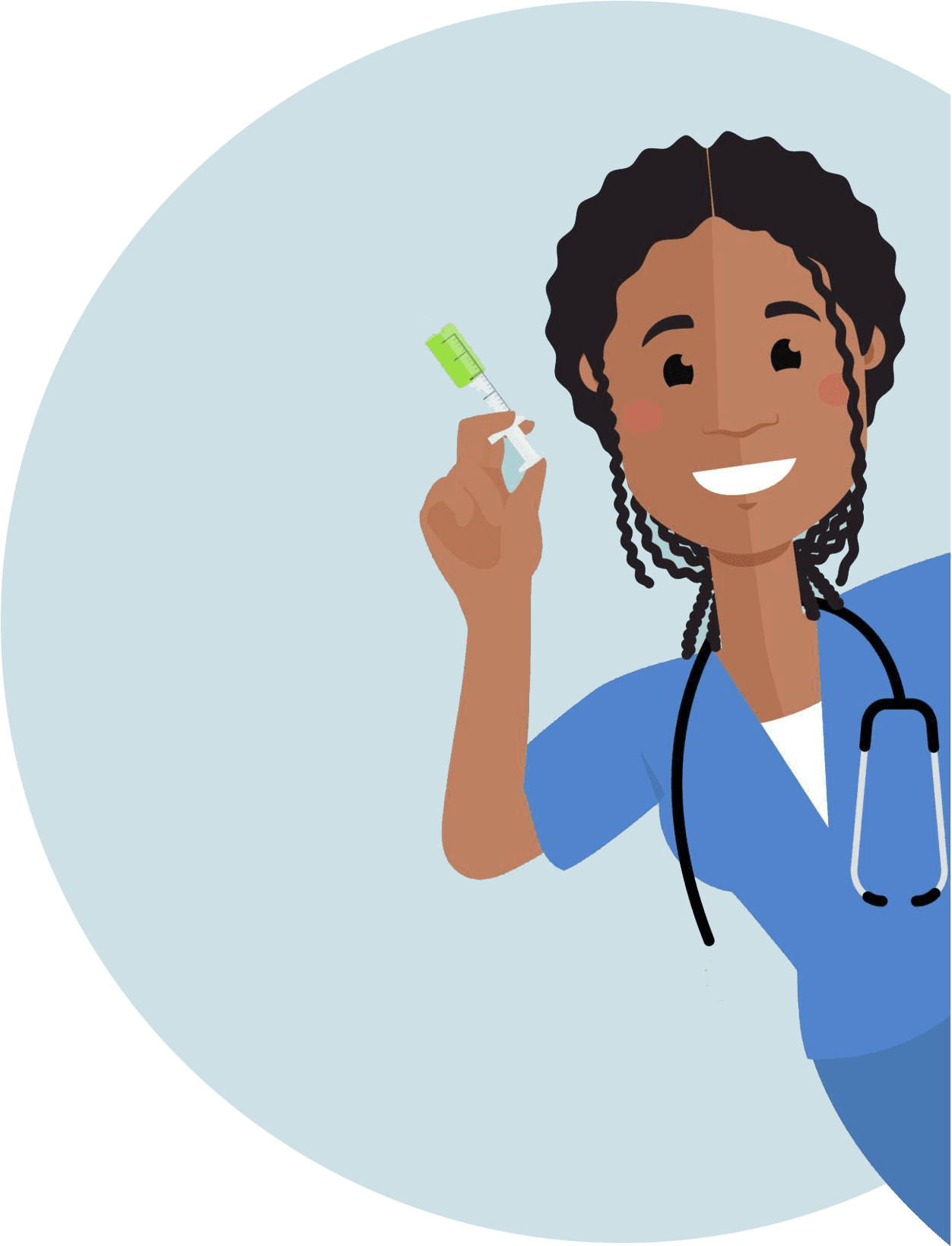 Infirmière NurseFamily tenant une seringue